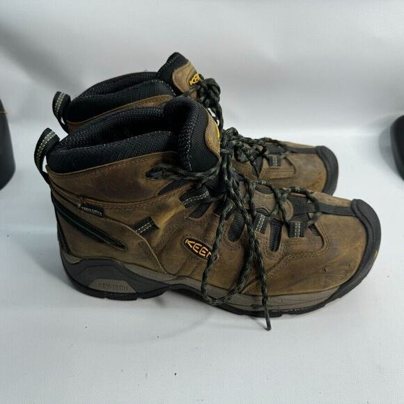 Keen Dry Work Shoes Mens 9 D‎ Brown Black Boots Steel Toe ASTM F2413-18 - Picture 1 of 10